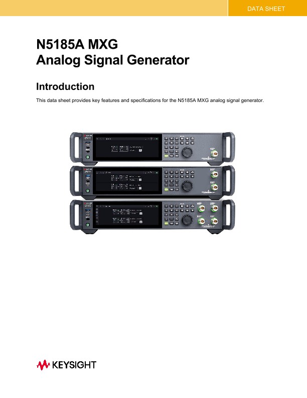N5185A MXG Analog Signal Generator PDF Asset Page Keysight